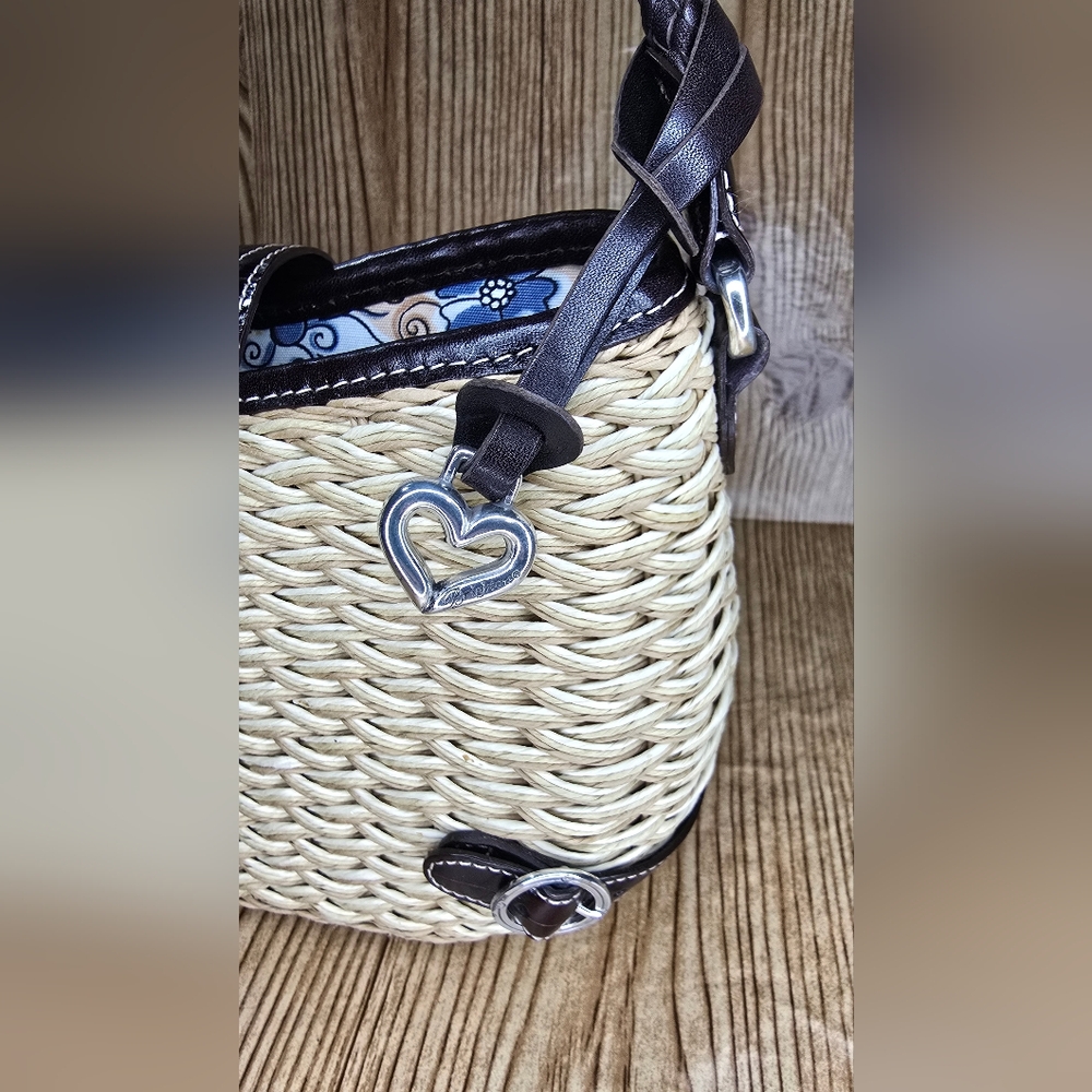 Brighton Dana Woven Straw Hand Bag Purse - Picture 3 of 10